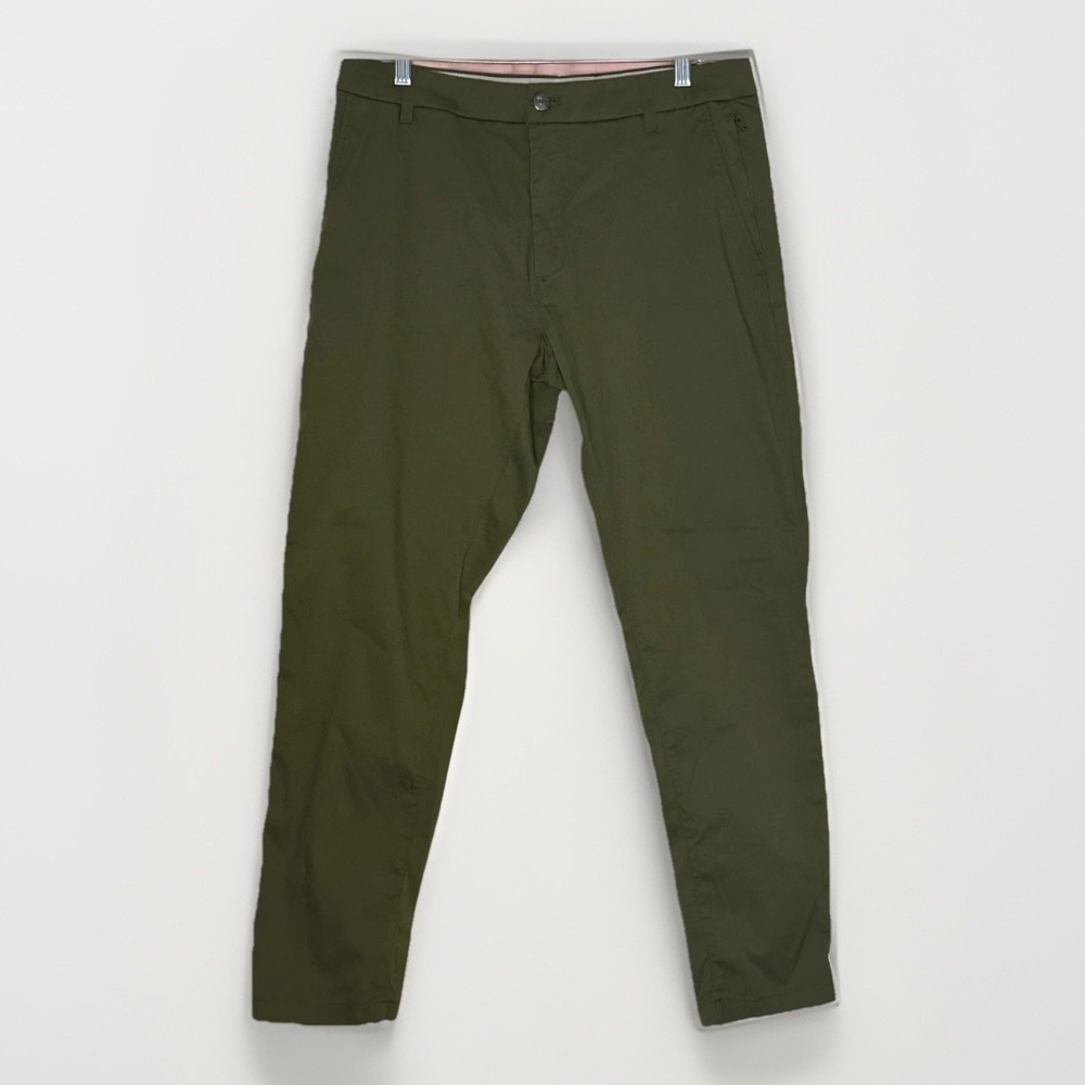 Birddogs Olive Green Stretch Chino Golf Pant Men 34x30 Slim Tapered Performance